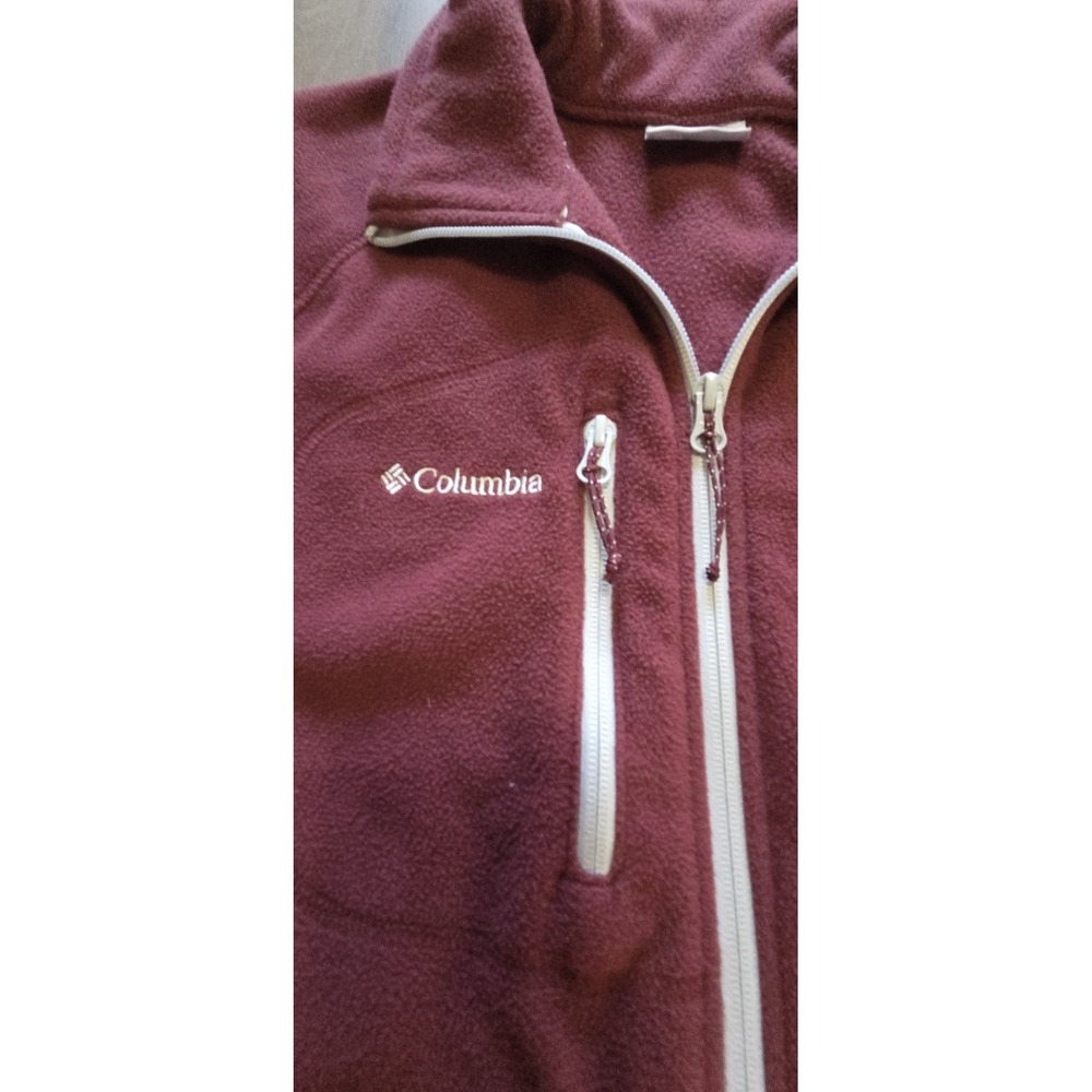 Columbia Mississippi State Bulldogs Fleece Jacket Men L Maroon Full Zip - Picture 3 of 6